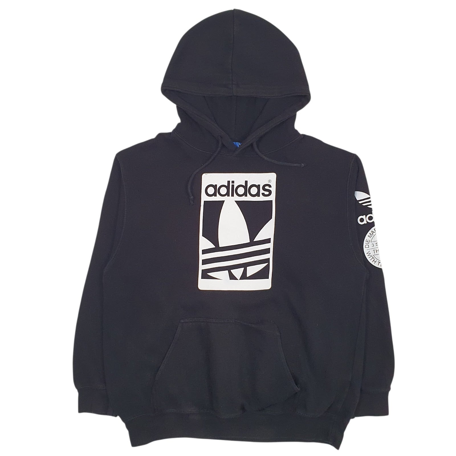 Mens Black Adidas Spellout Hoodie Jumper