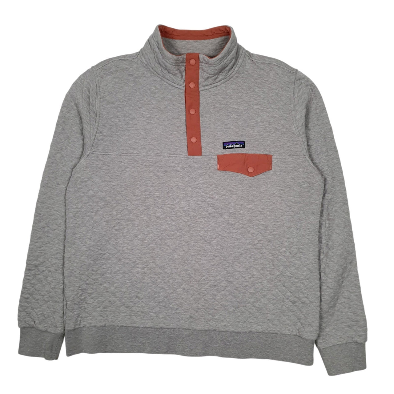 Mens Grey Patagonia Organic Snap T Quarter Zip Jumper