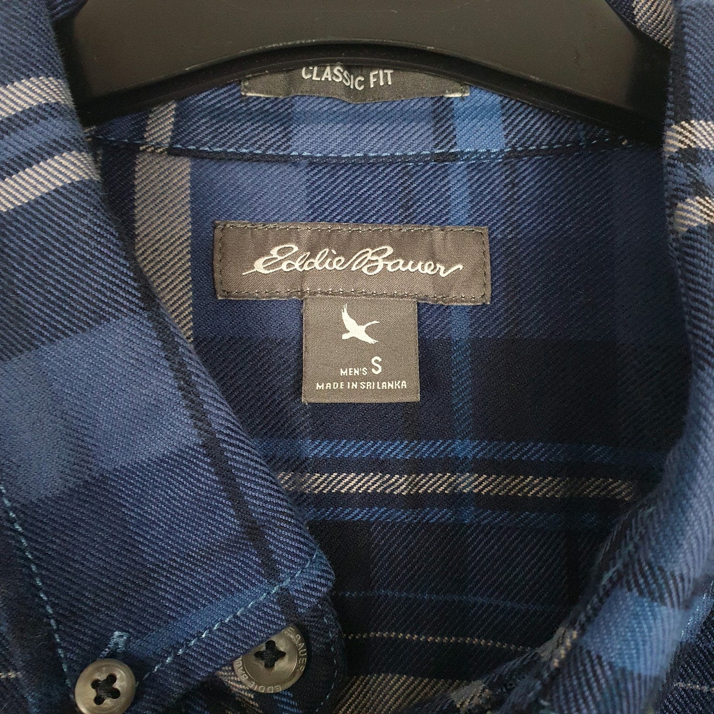 Mens Blue Eddie Bauer Flannel  Shirt