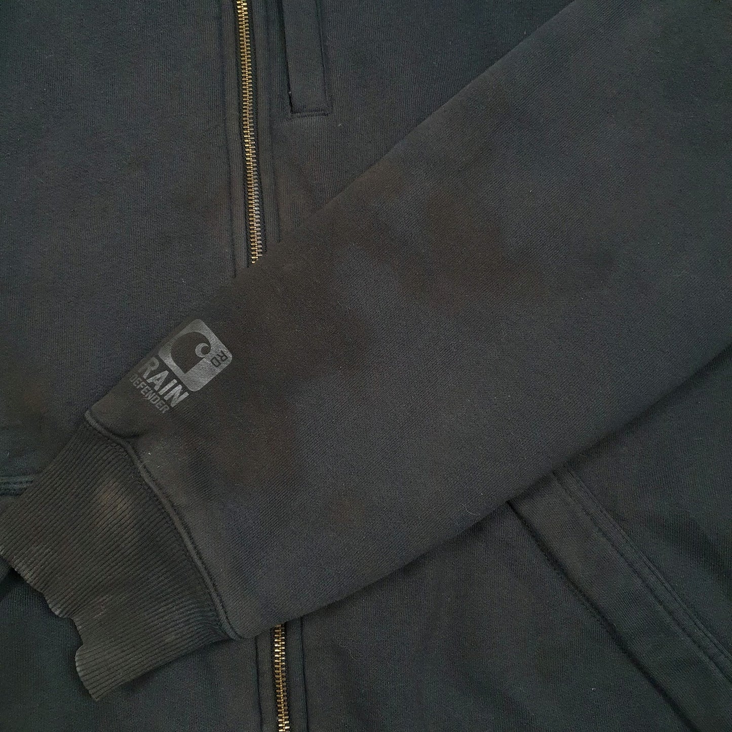 Mens Grey Carhartt Quilt Lined Padded Full Zip Jumper