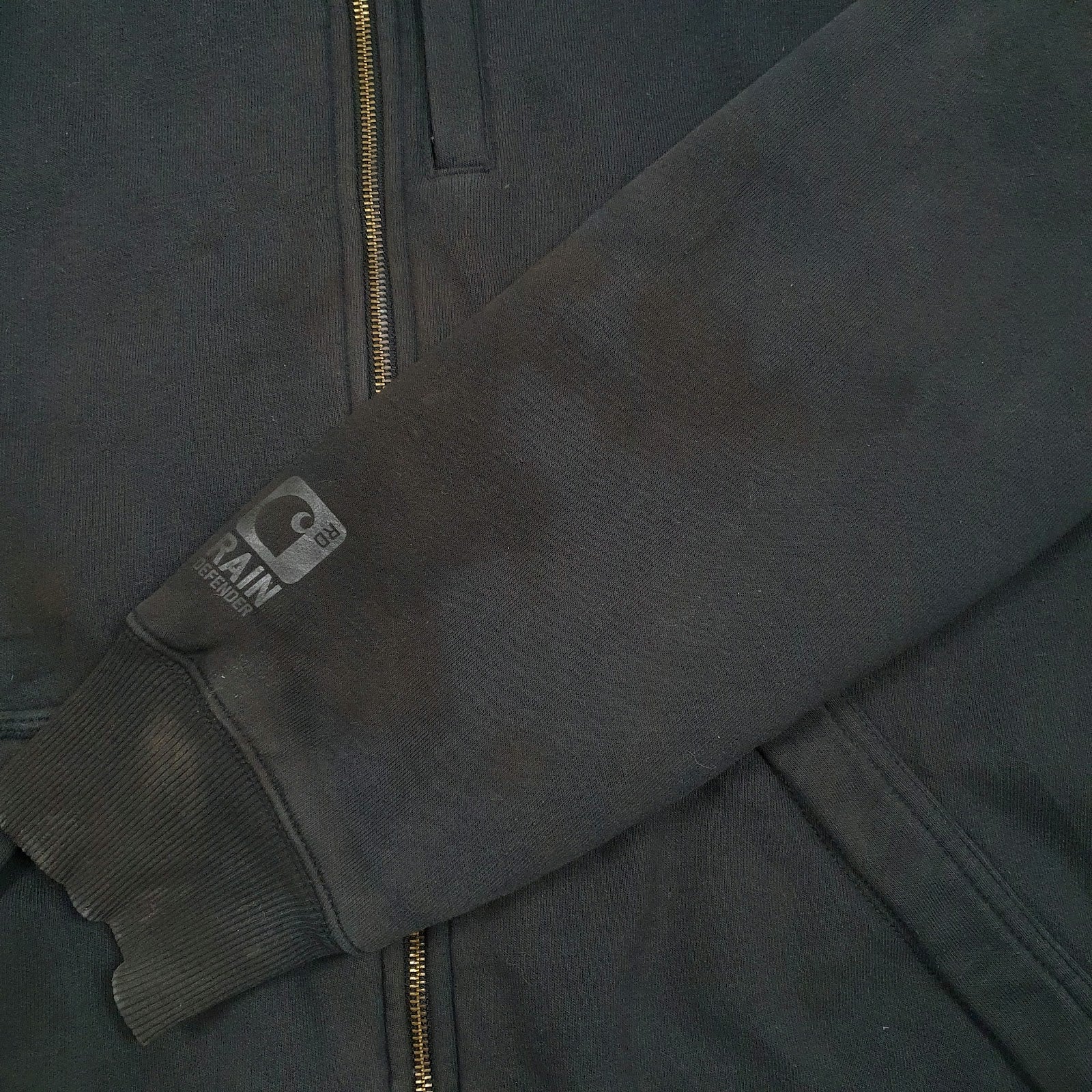 Mens Grey Carhartt Quilt Lined Padded Full Zip Jumper