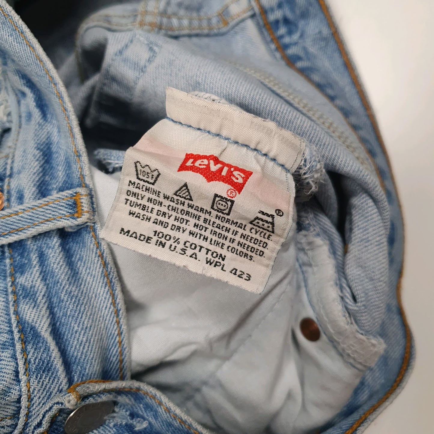Womens Blue Levis Distressed Vintage 90s Made In USA  Jeans
