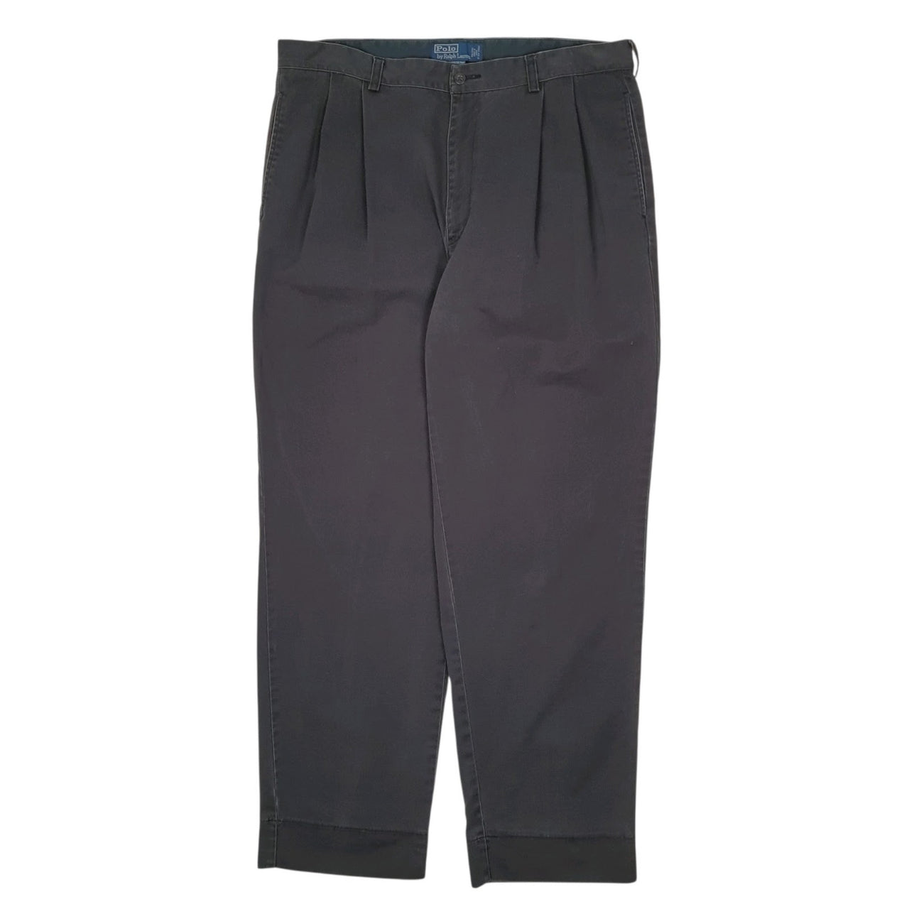 Mens Navy Polo Ralph Lauren Hammond Pant Pleated Vintage 90s Chino Trousers