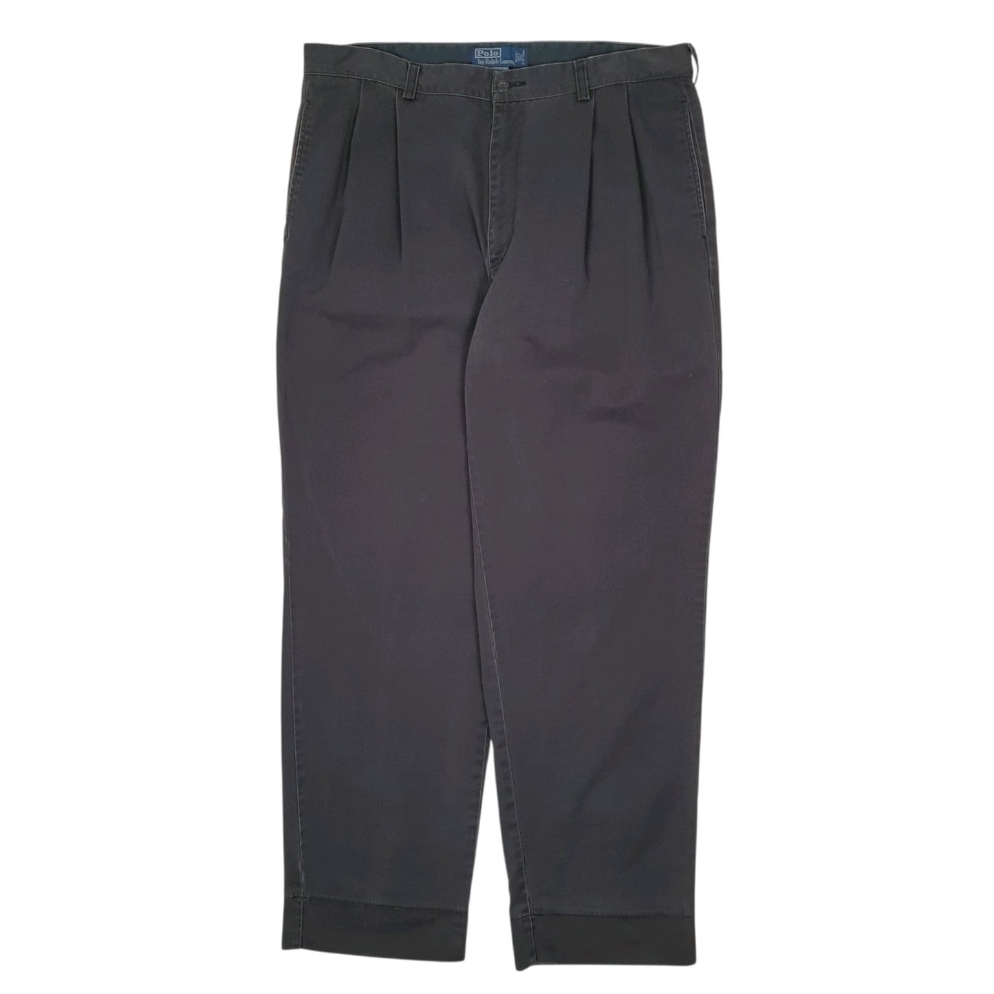 Mens Navy Polo Ralph Lauren Hammond Pant Pleated Vintage 90s Chino Trousers
