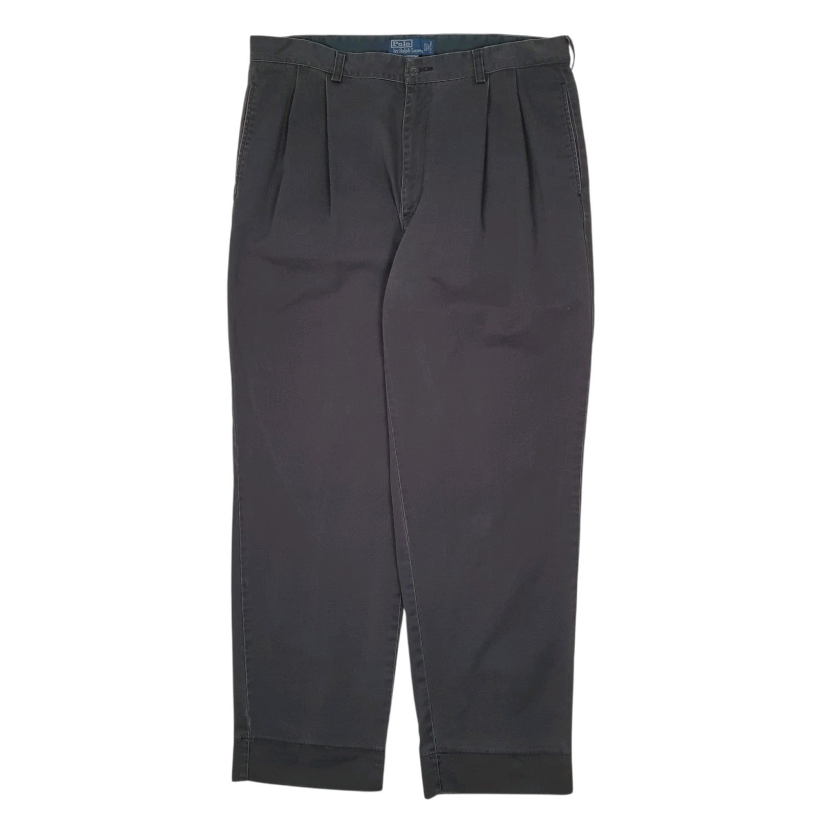 Mens Navy Polo Ralph Lauren Hammond Pant Pleated Vintage 90s Chino Trousers