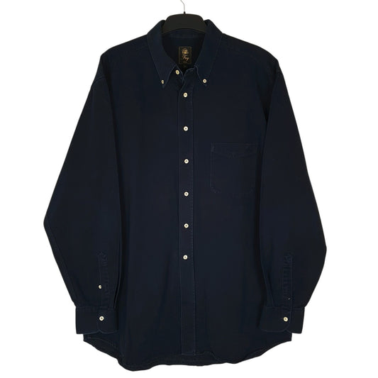 Mens Navy Fay Heavyweight Flannel Long Sleeve Shirt