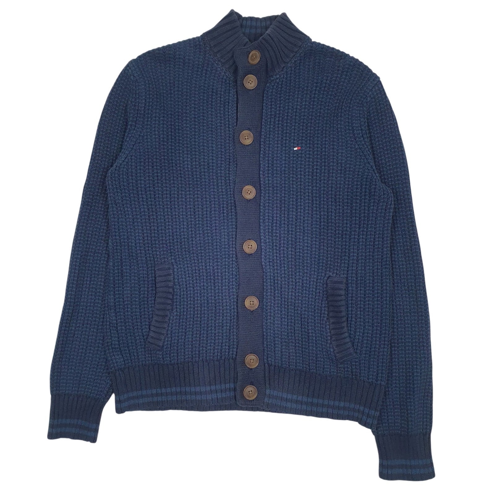 Mens Blue Tommy Hilfiger Knitwear Cardigan Jumper