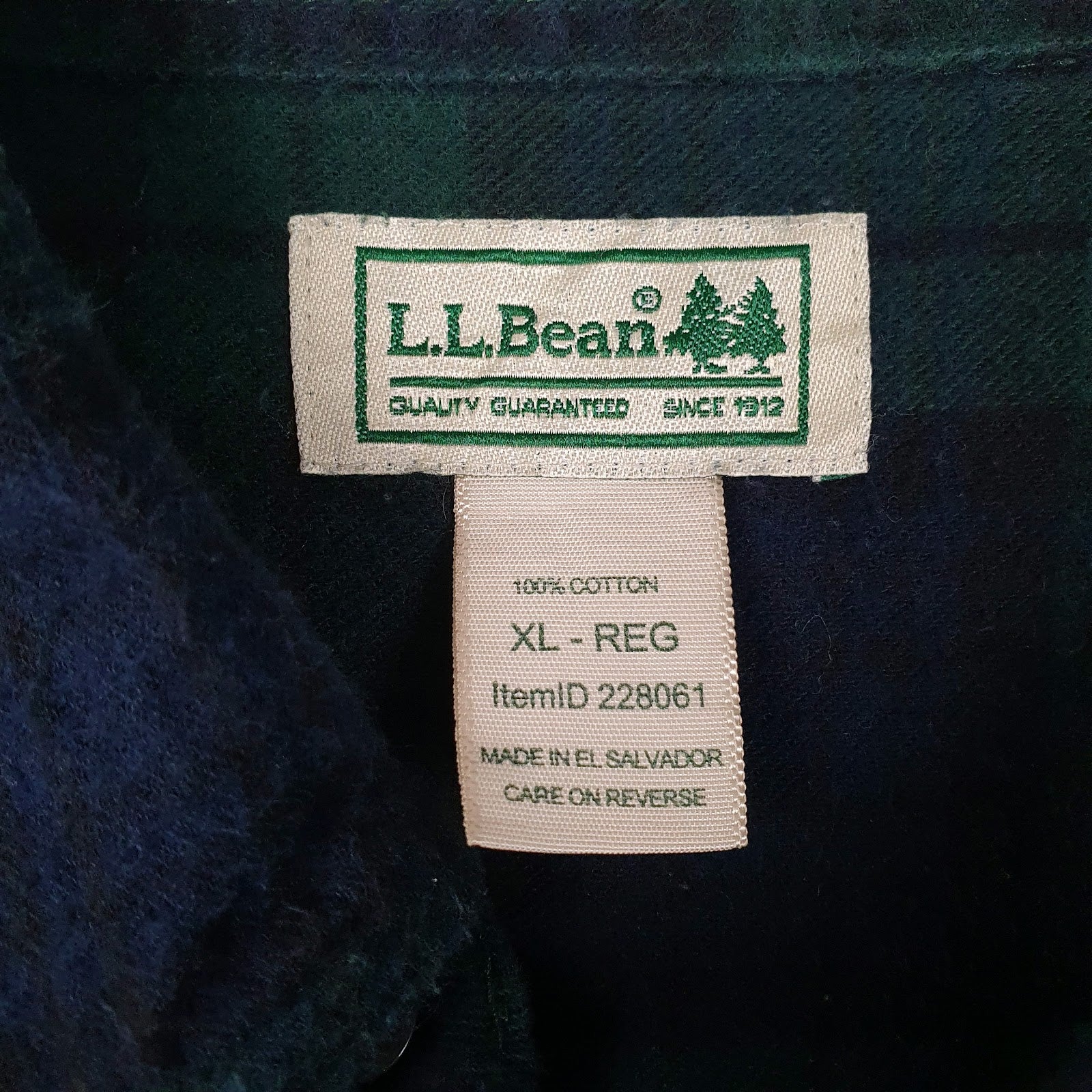 Mens Navy L.L.Bean Flannel  Shirt