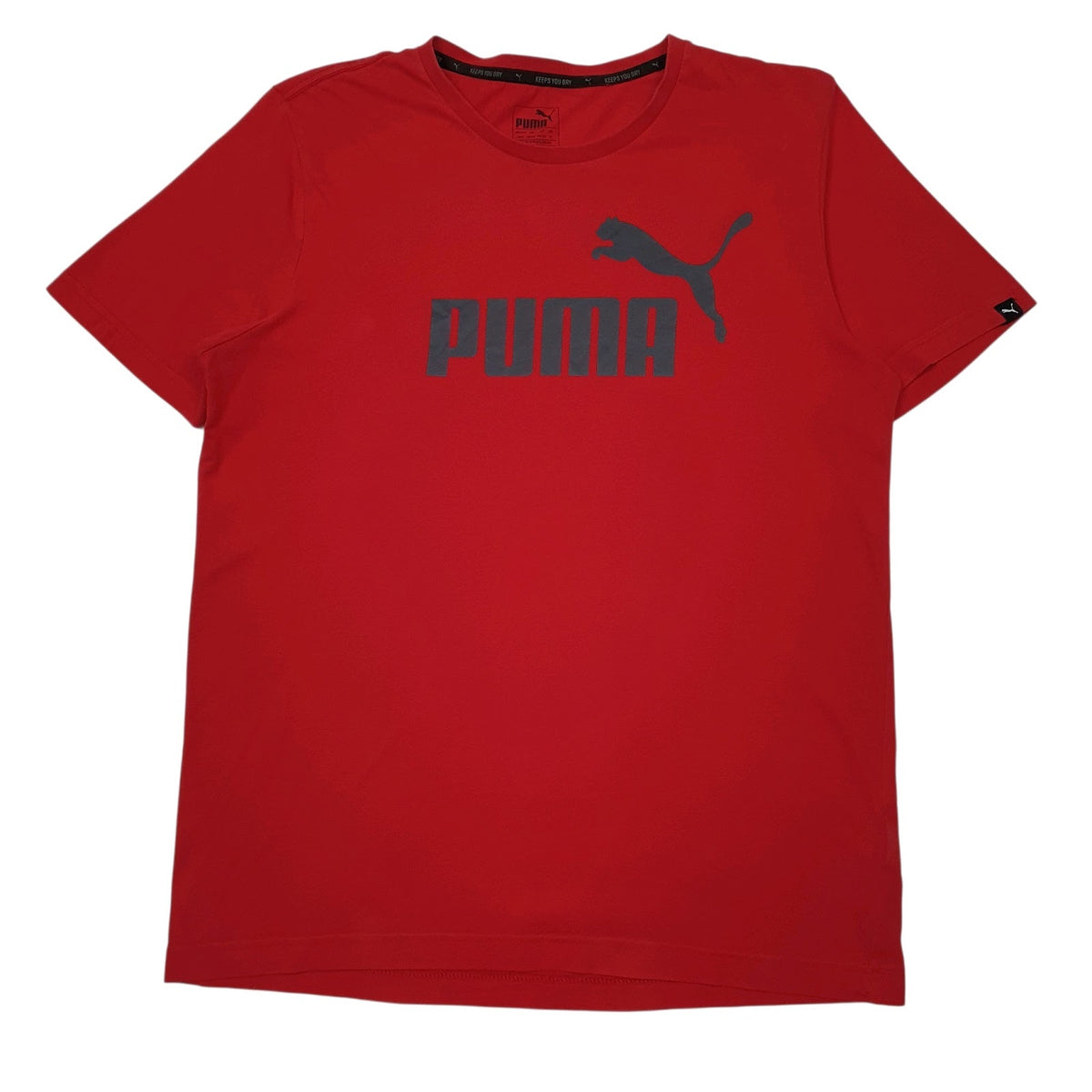 Mens Red Puma Spellout Short Sleeve T Shirt