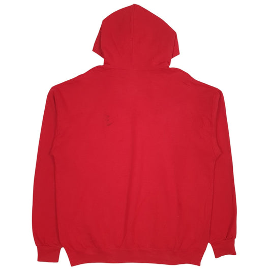 Mens Red Fila Spellout Hoodie Jumper