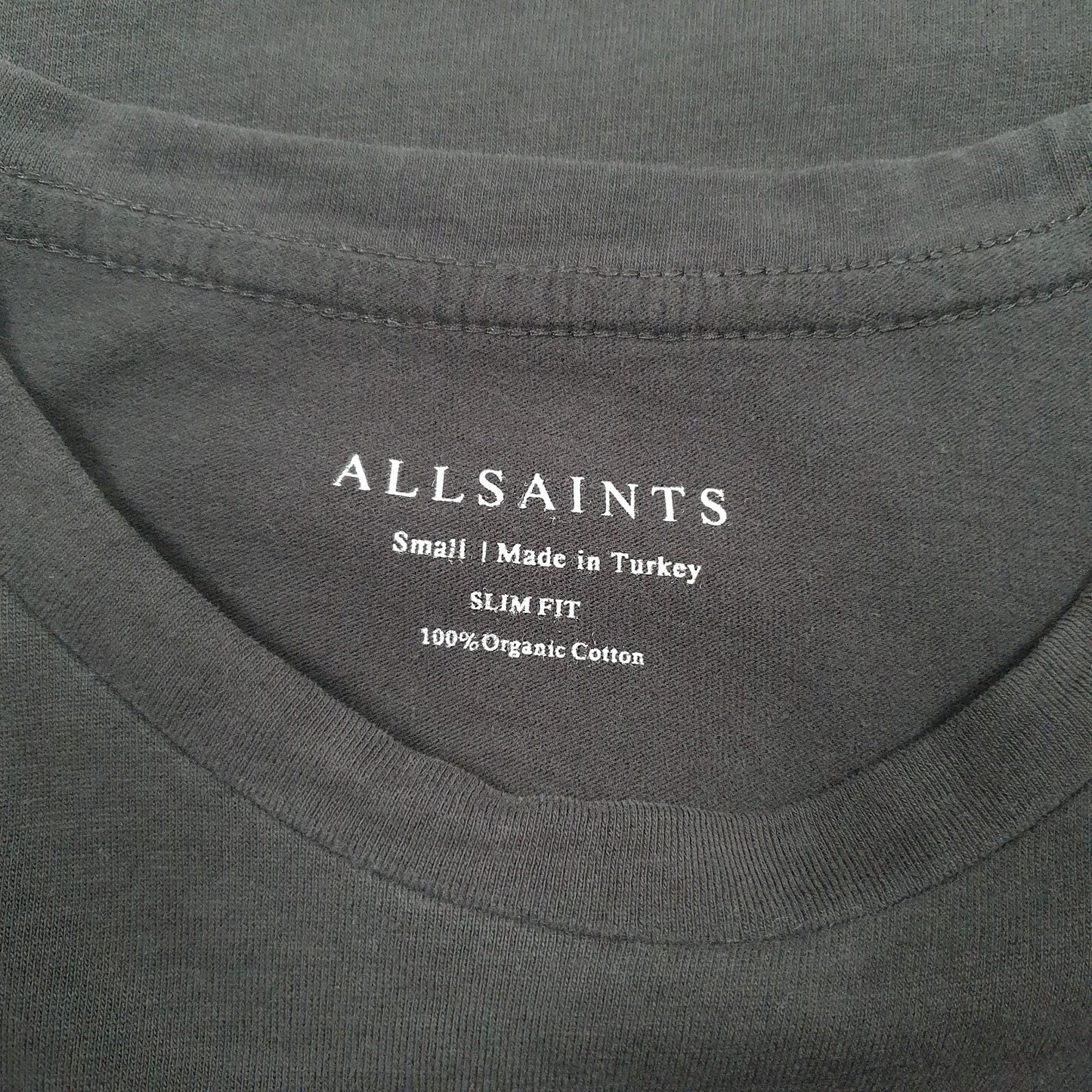 Mens Grey All Saints Slim Fit  T Shirt