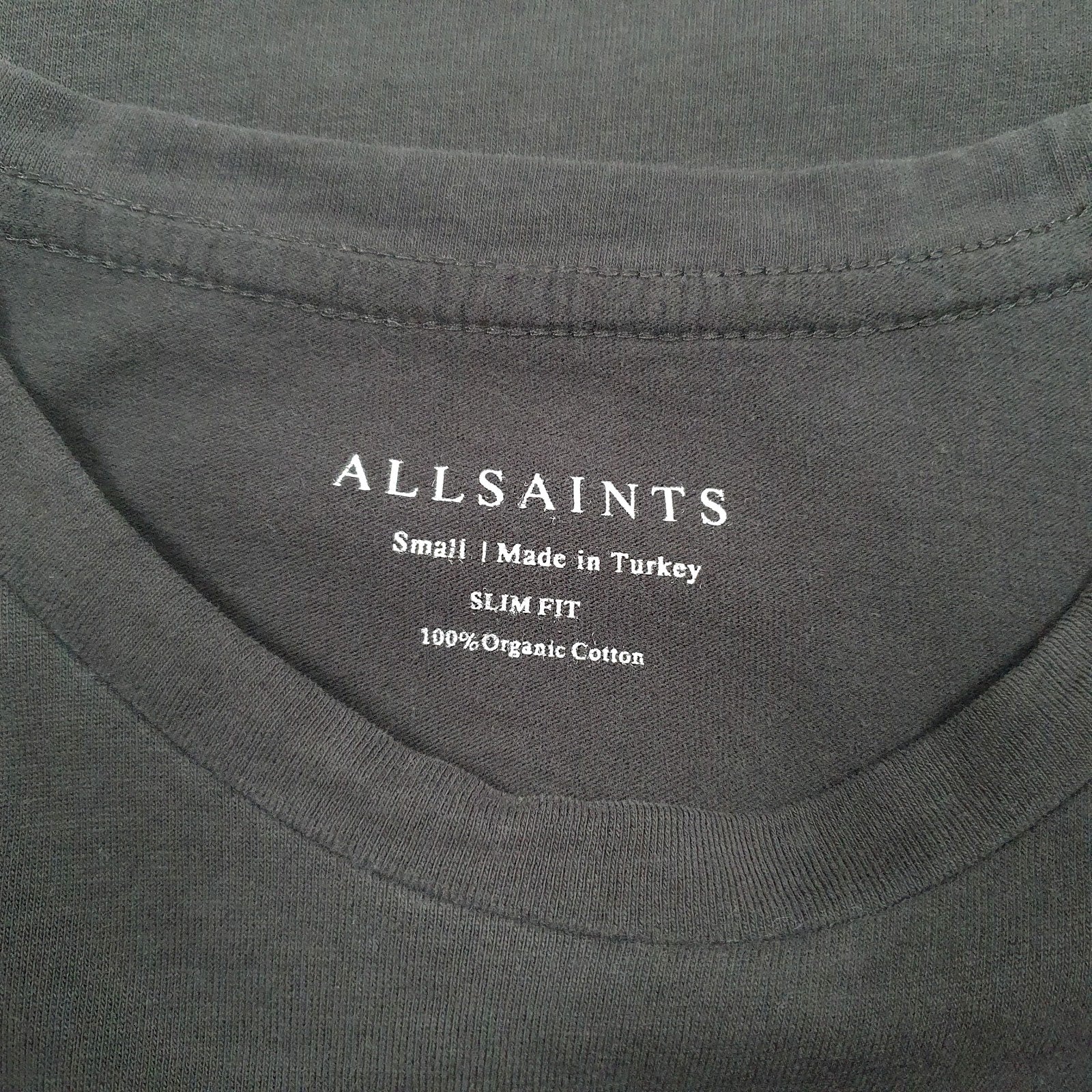 Mens Grey All Saints Slim Fit  T Shirt