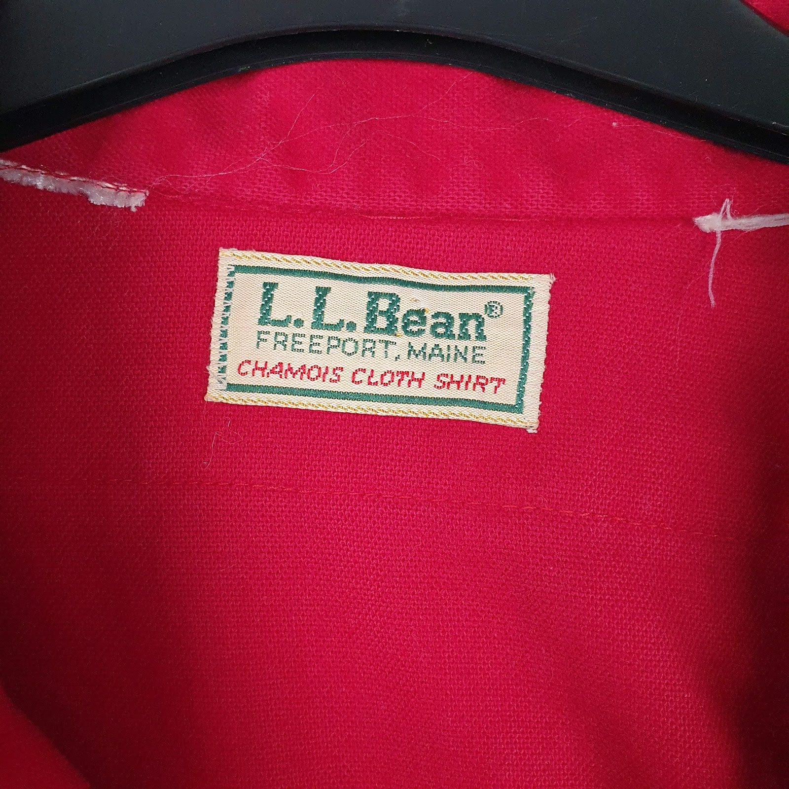 Mens Red L.L.Bean Chamois  Shirt