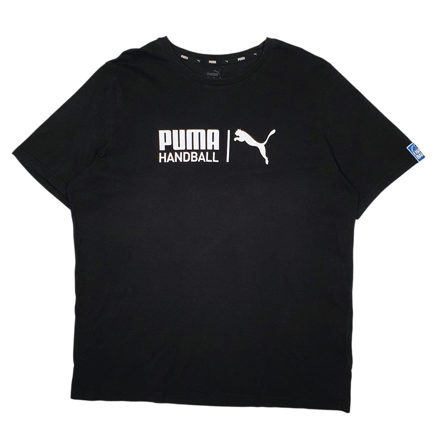 Mens Black Puma Handball Short Sleeve T Shirt