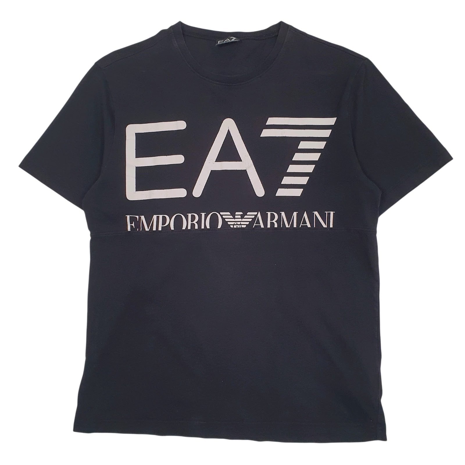 Mens Black Emporio Armani Spellout Short Sleeve T Shirt