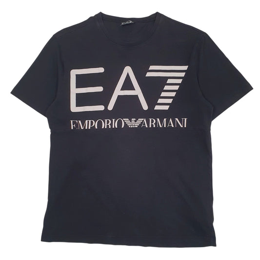 Mens Black Emporio Armani Spellout Short Sleeve T Shirt