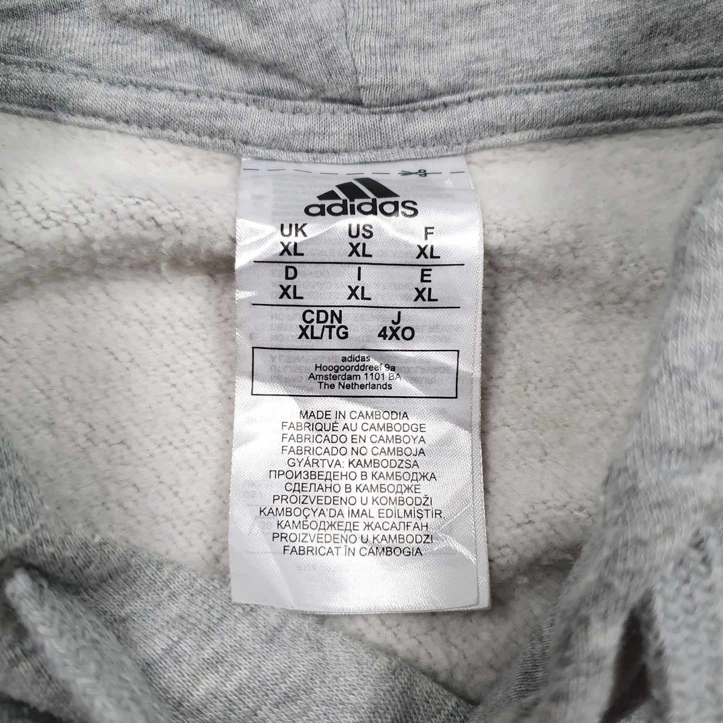 Mens Grey Adidas Spellout Hoodie Jumper