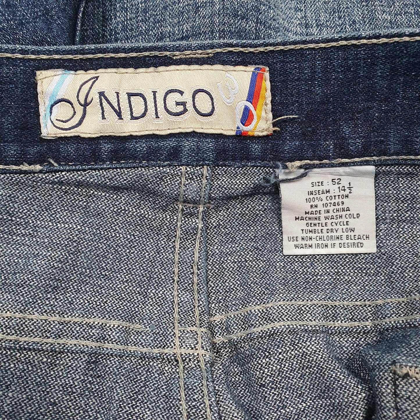 Mens Blue Indigo   Shorts