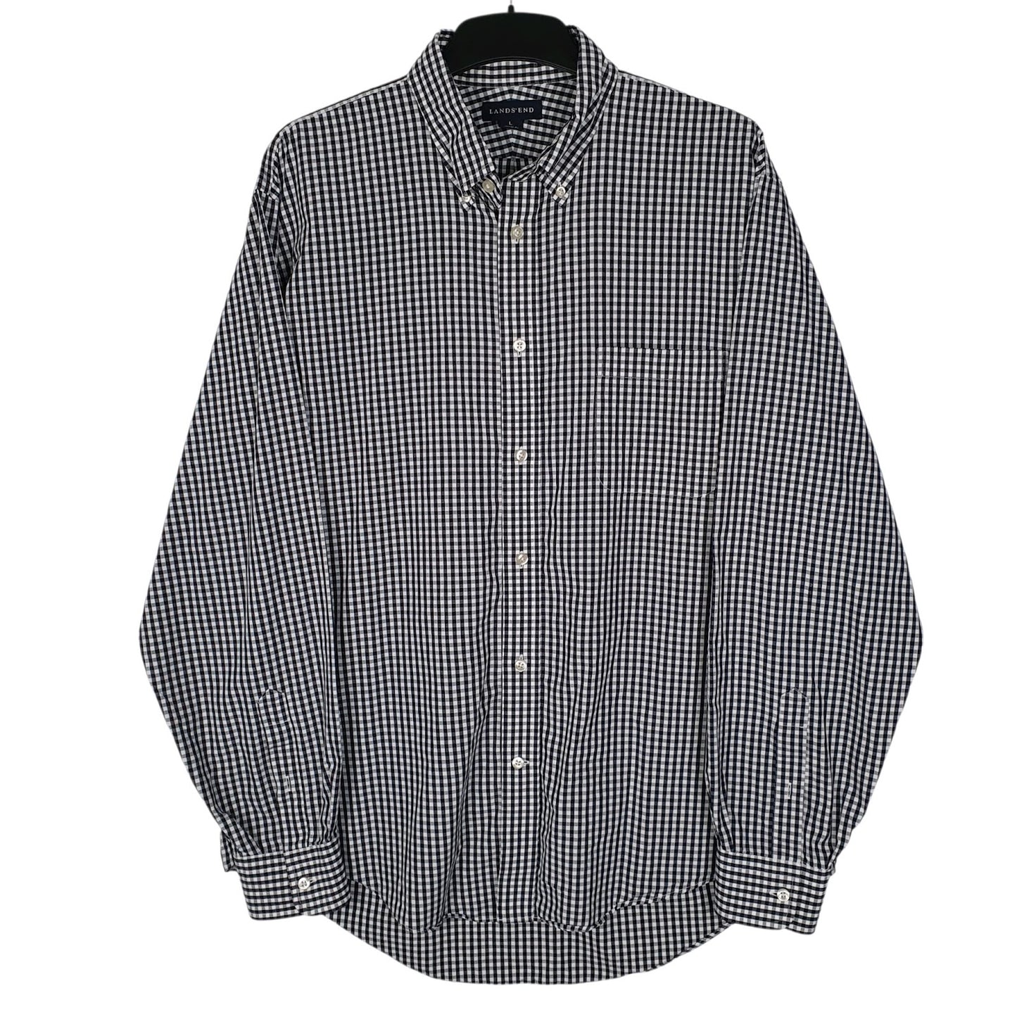 Mens Black Lands End  Long Sleeve Shirt