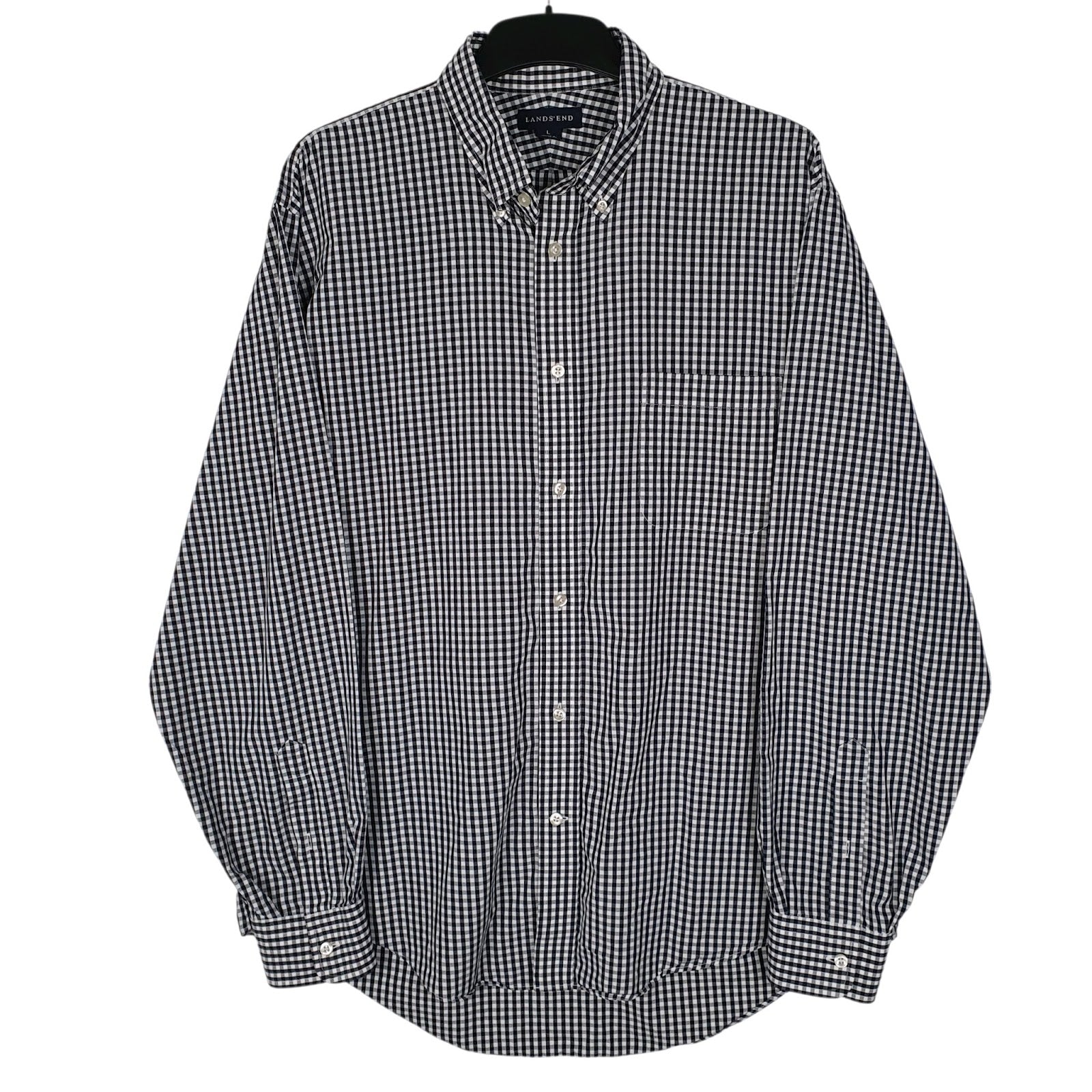 Mens Black Lands End  Long Sleeve Shirt