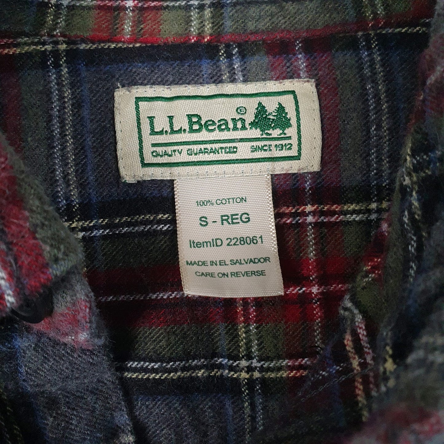 Mens Grey L.L.Bean Flannel  Shirt