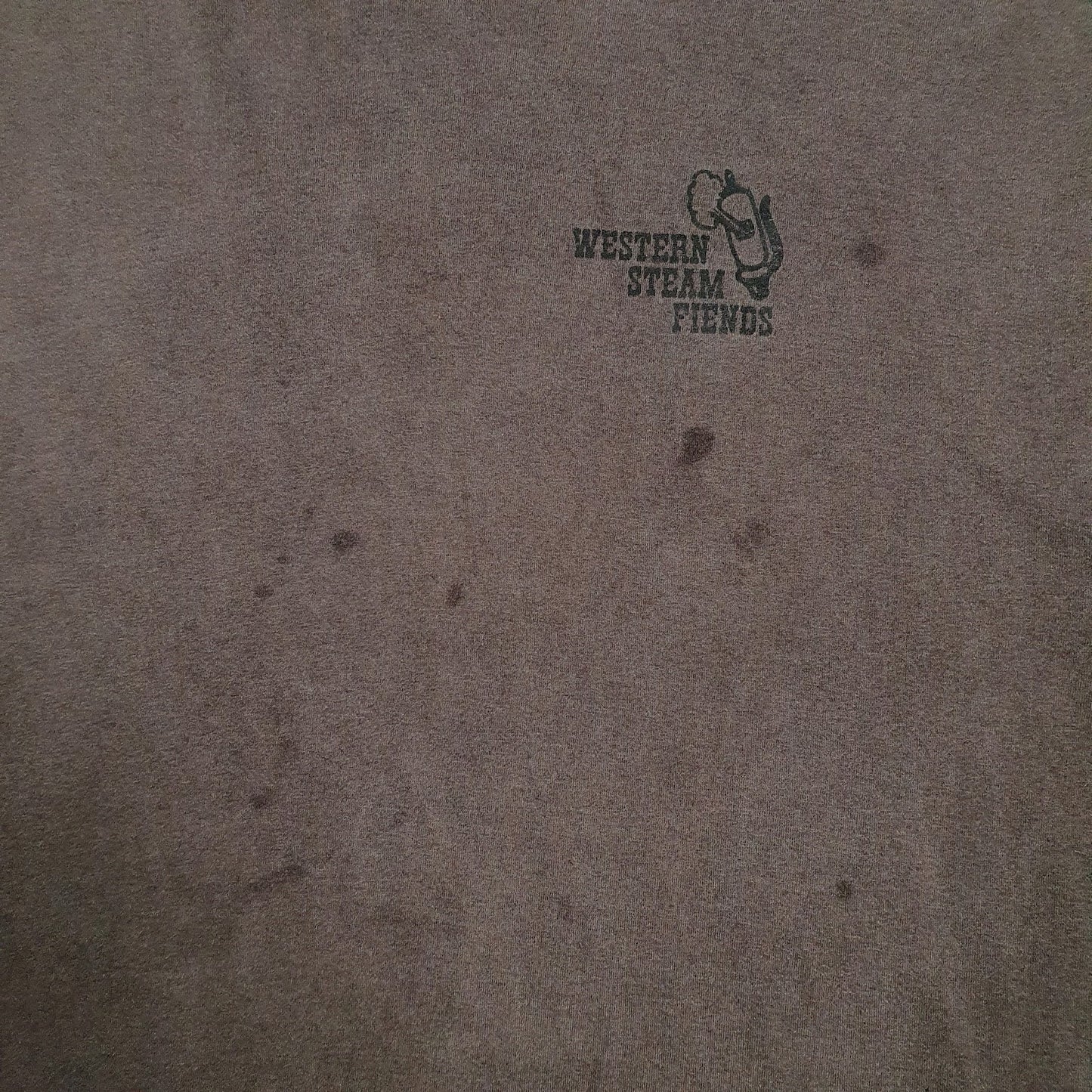 Mens Grey Hanes Western Steam Fiends  T Shirt