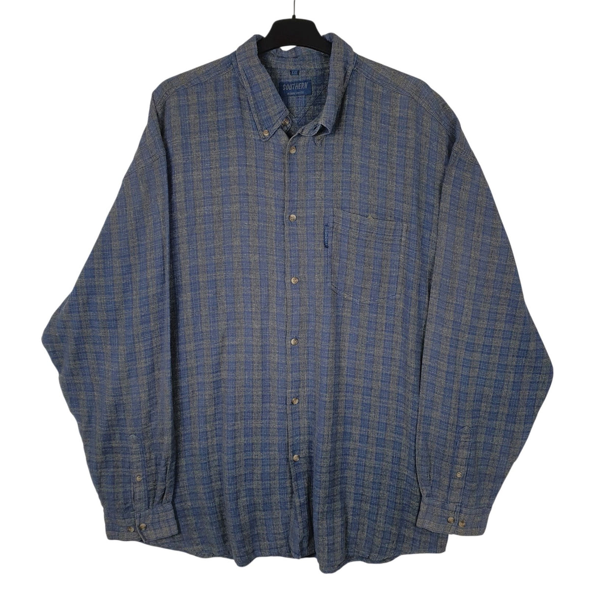 Mens Blue Southern Vintage Long Sleeve Shirt