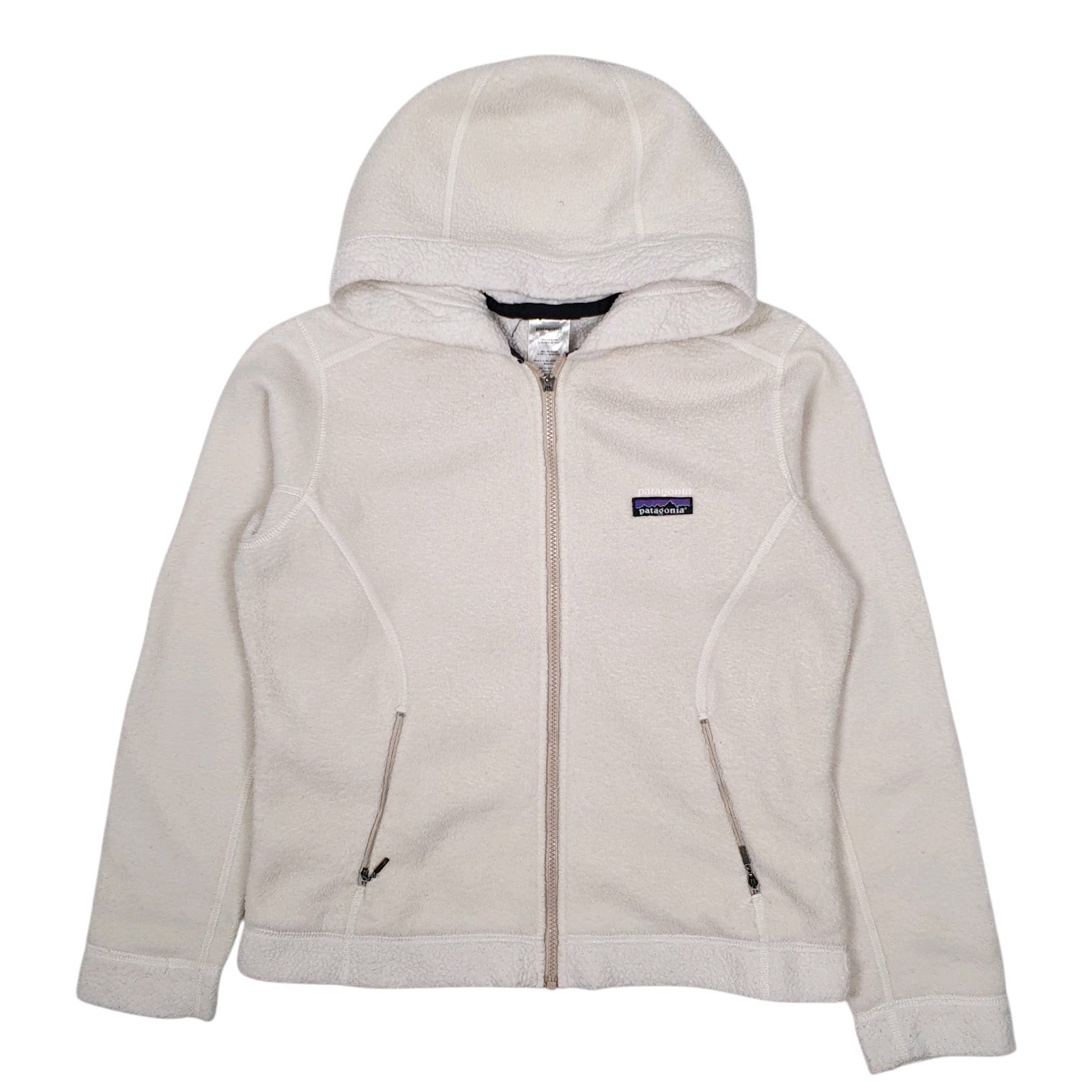 Womens White Patagonia Synchilla Arctic Hoodie Full Zip Jumper