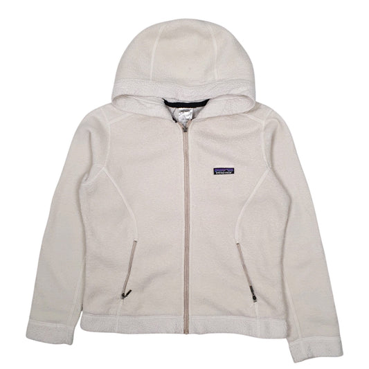 Womens White Patagonia Synchilla Arctic Hoodie Full Zip Jumper