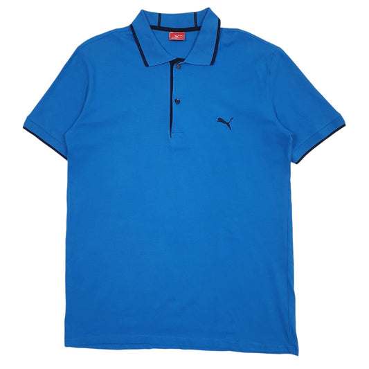 Mens Blue Puma  Short Sleeve Polo Shirt