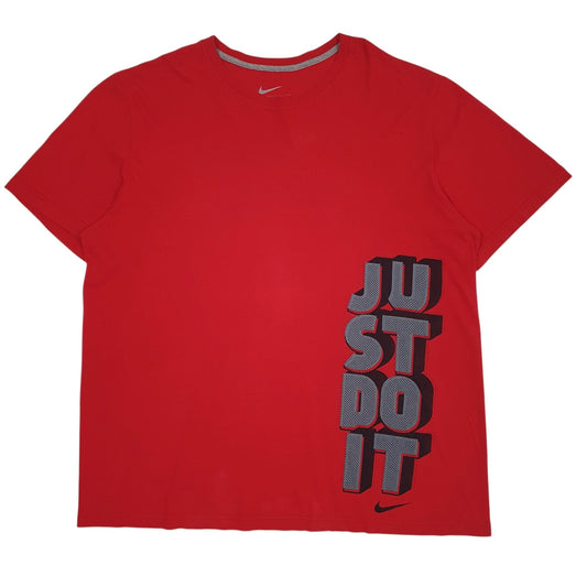 Mens Red Nike Just Do It Short Sleeve T Shirt
