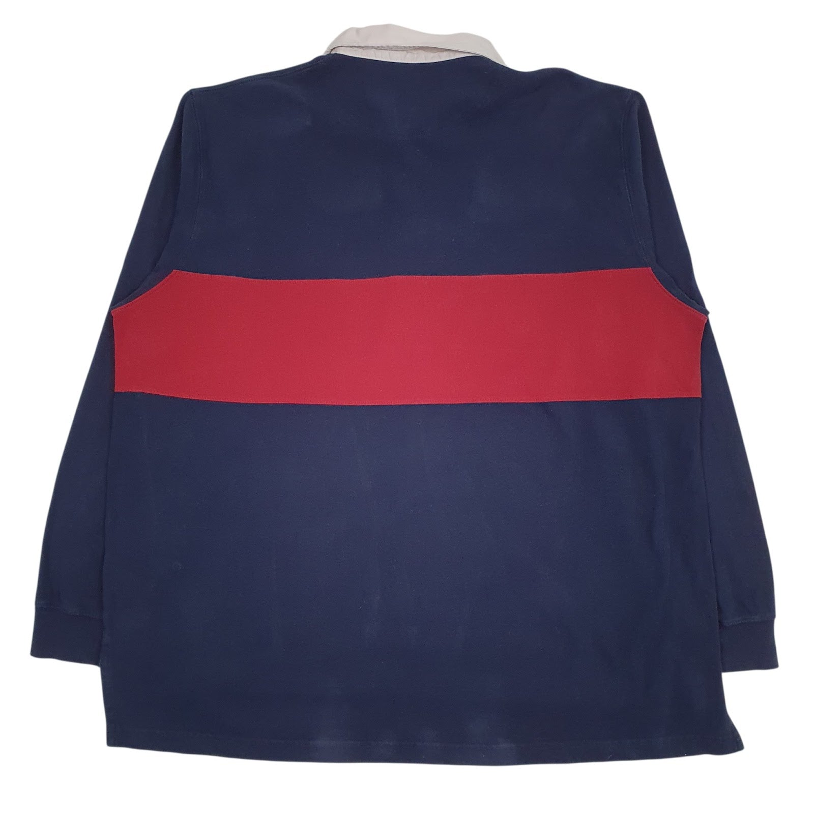 Mens Navy Henry Grethel Rugby Crewneck Polo Shirt
