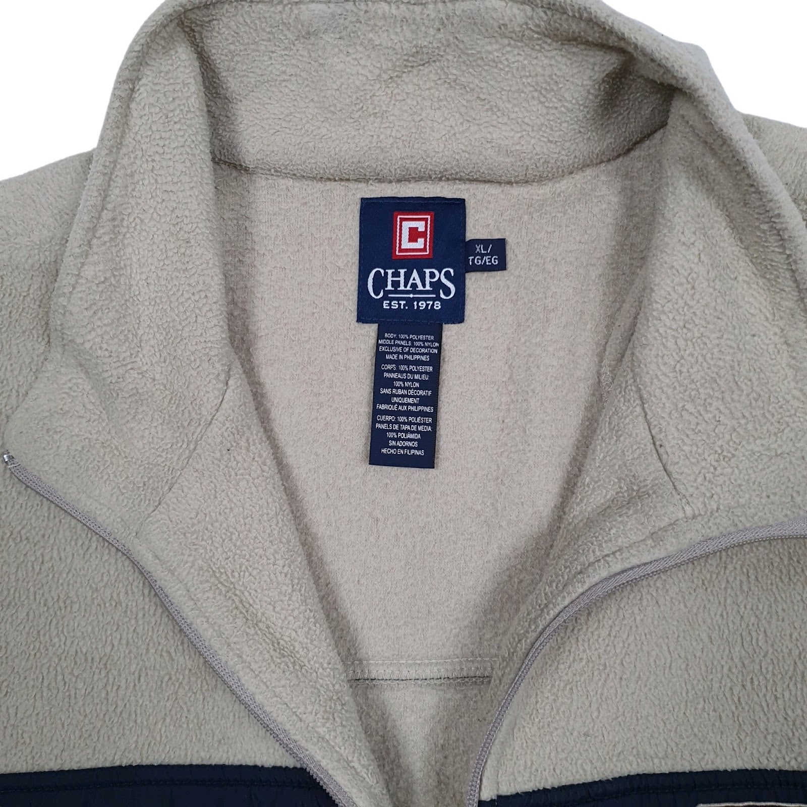 Mens Beige Chaps  Full Zip Jumper