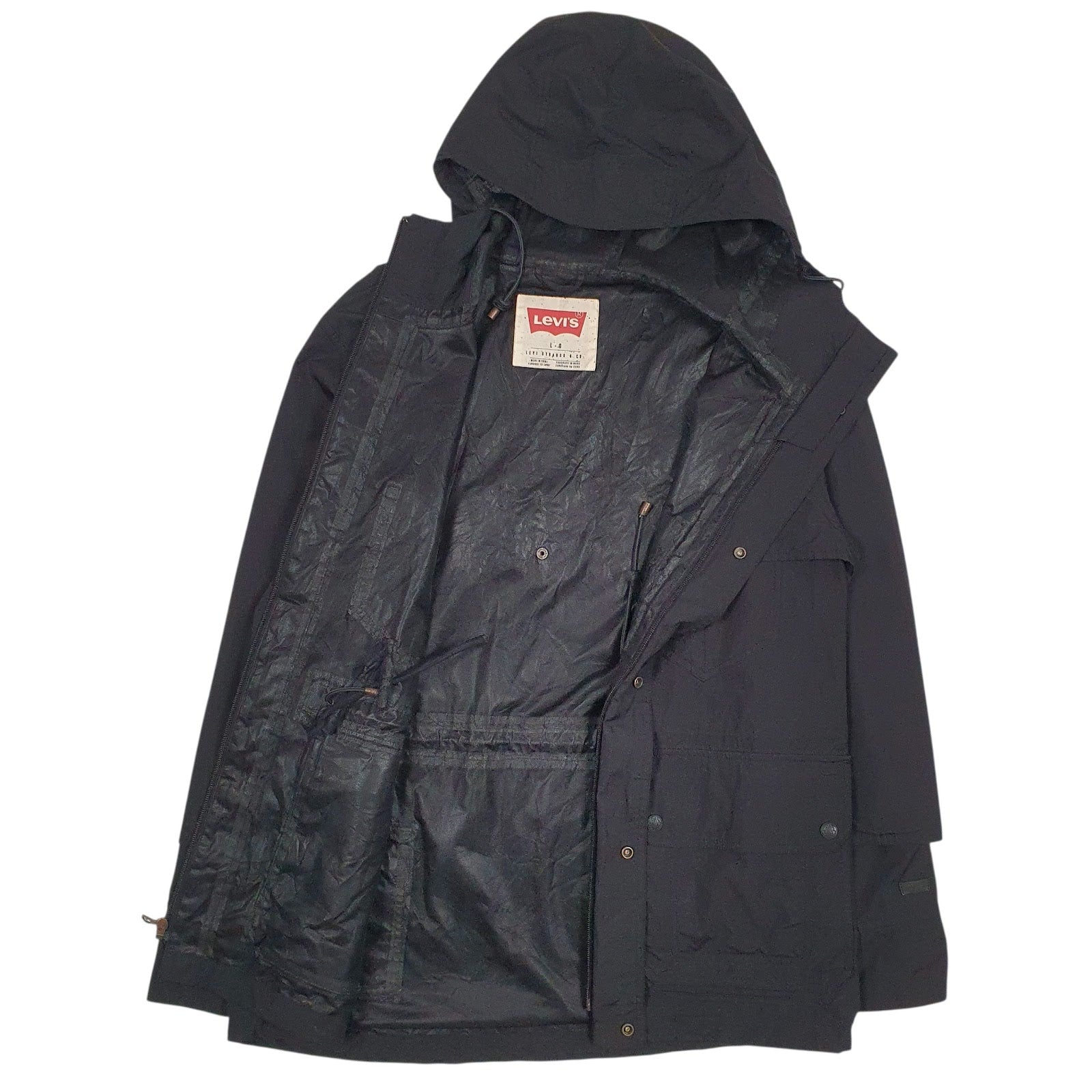 Mens Black Levis   Coat
