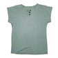 Womens Blue Unbranded Henley Button Short Sleeve T Shirt