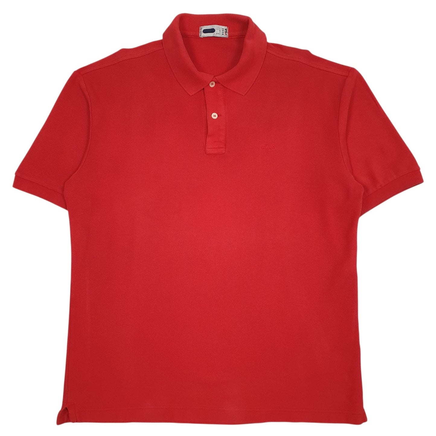 Mens Red Fila  Short Sleeve Polo Shirt