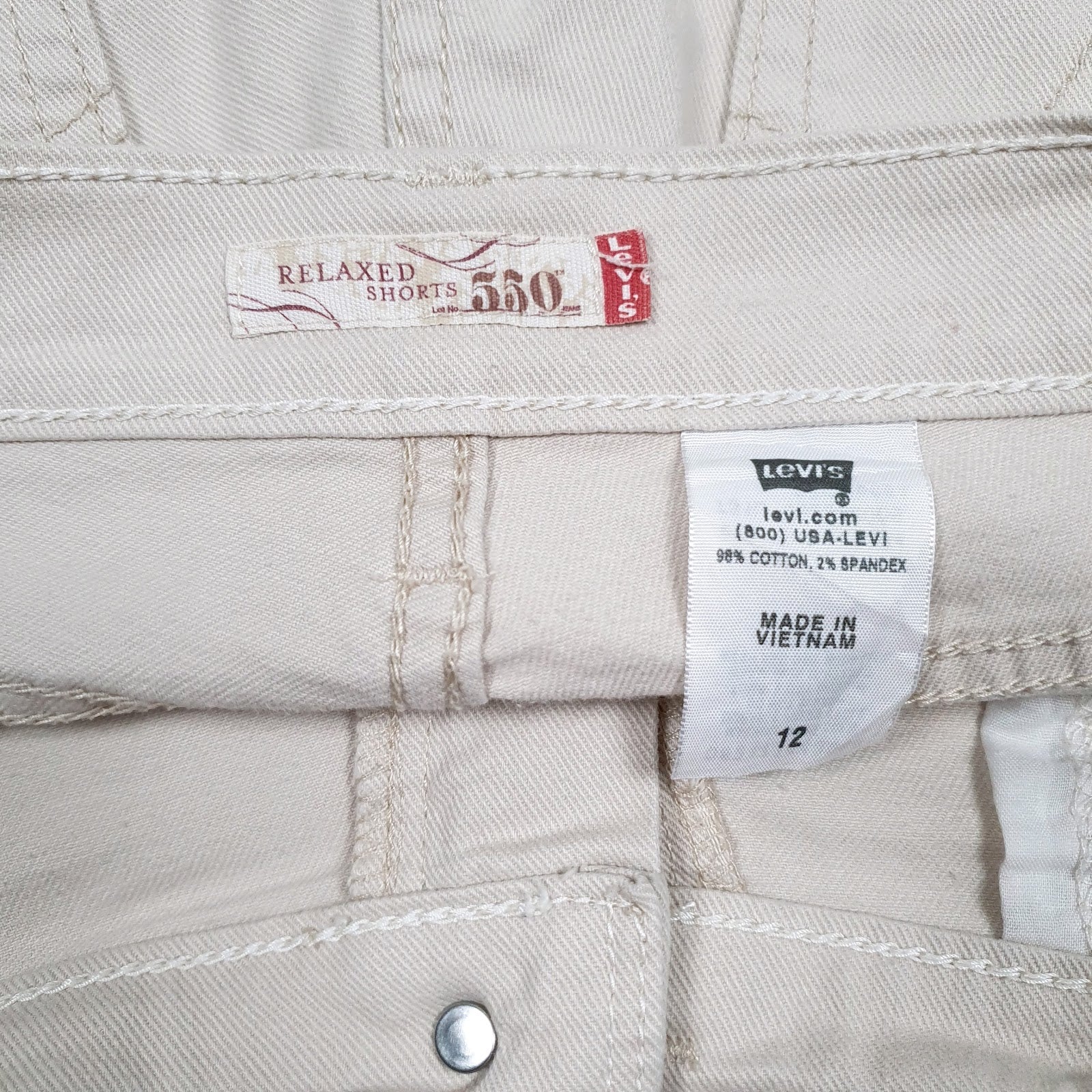Mens Beige Levis 550 Relaxed Hoodie Shorts