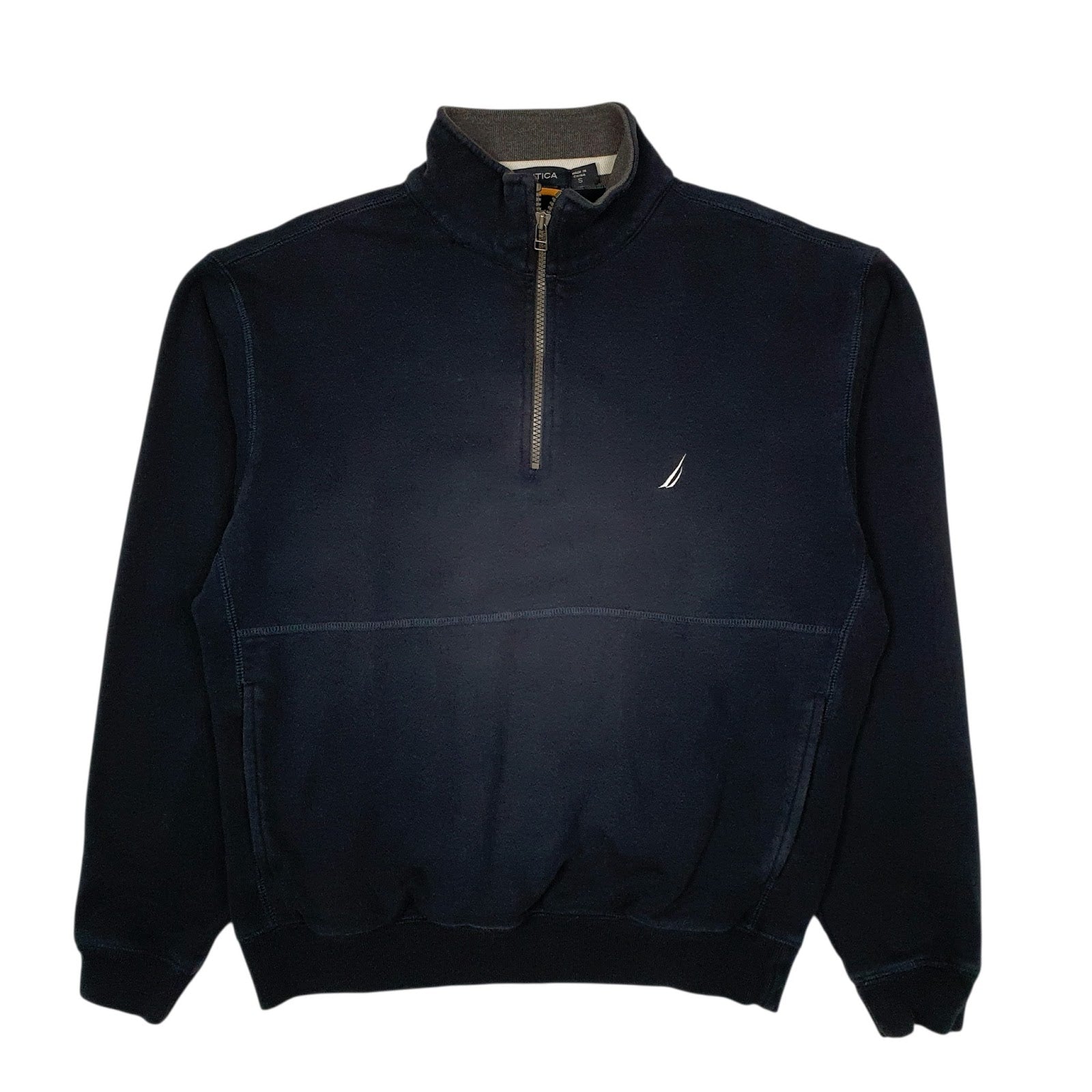 Mens Navy Nautica  Quarter Zip Jumper