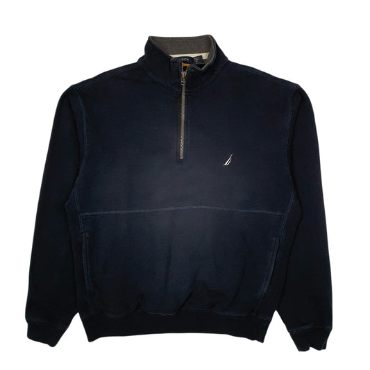 Mens Navy Nautica  Quarter Zip Jumper
