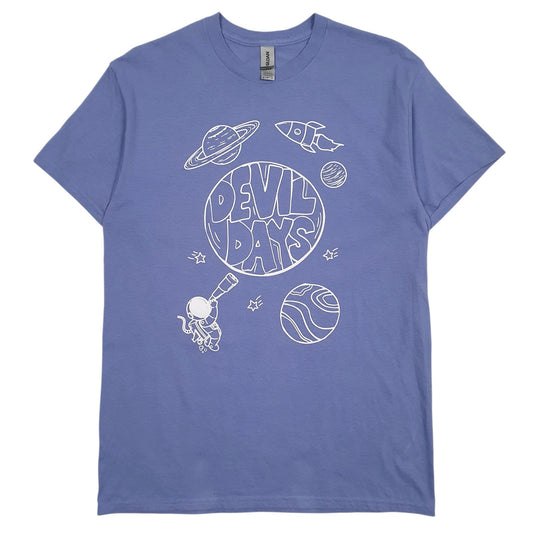Mens Blue Gildan Devil Days Short Sleeve T Shirt