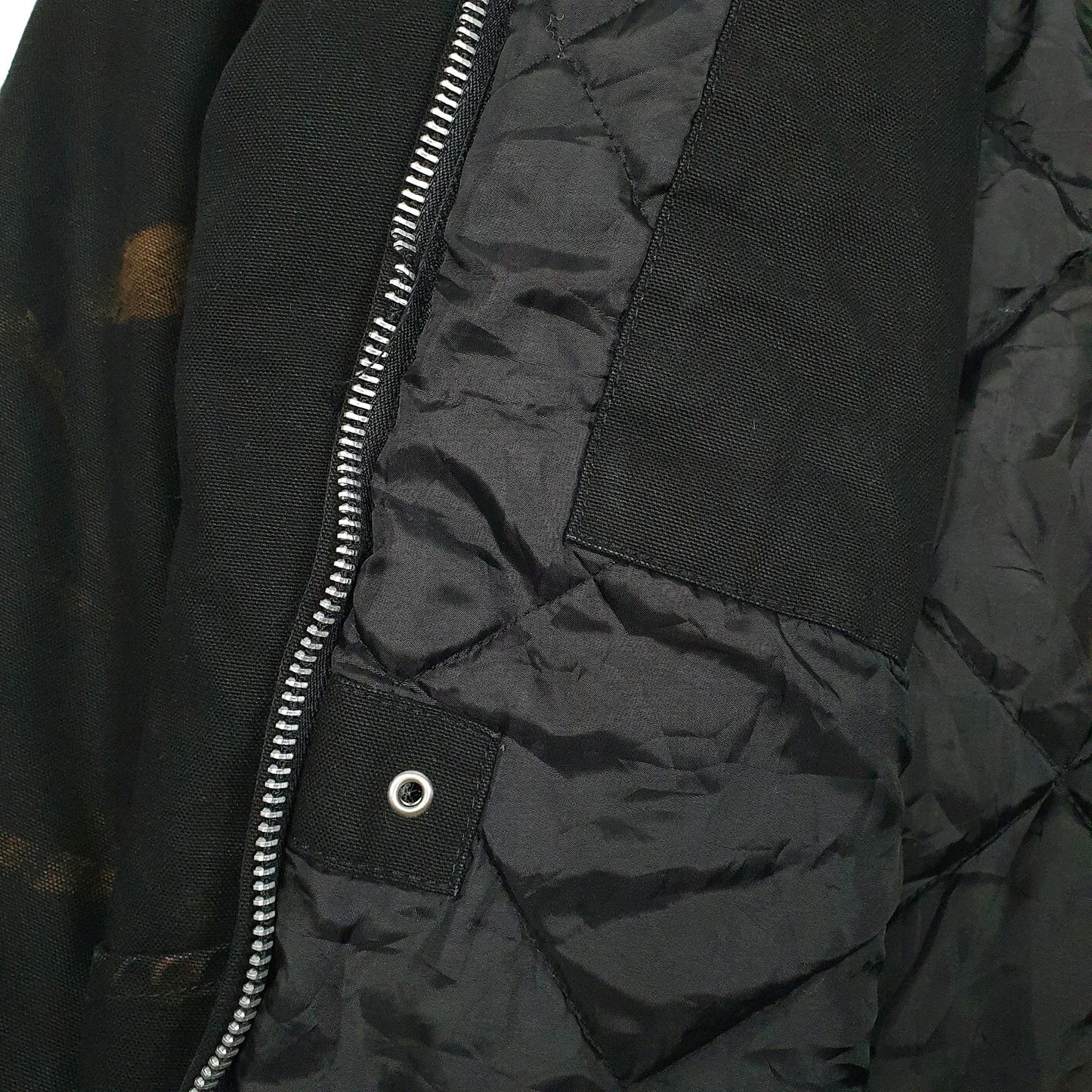 Mens Black Work King Padded Hoodie Coat