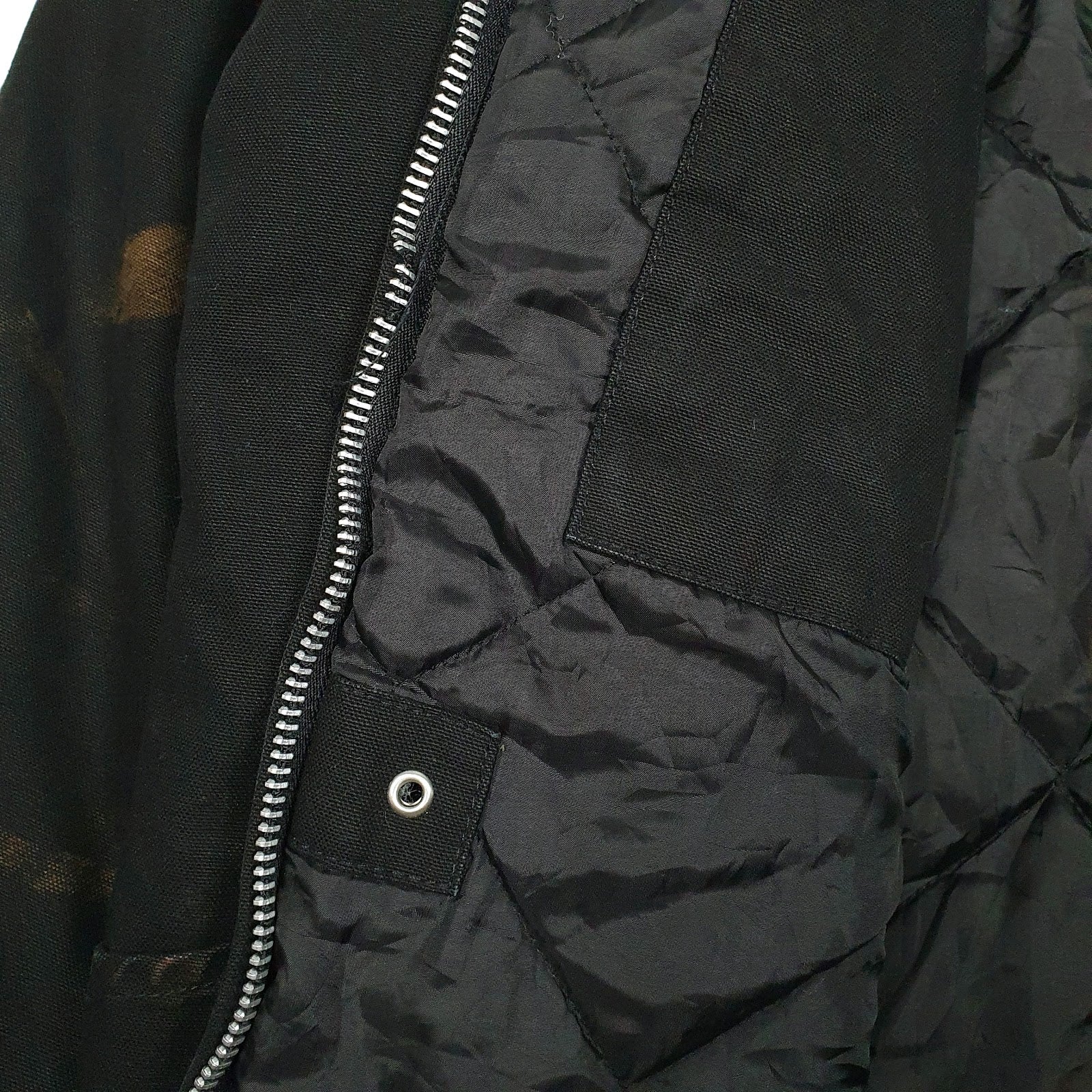 Mens Black Work King Padded Hoodie Coat
