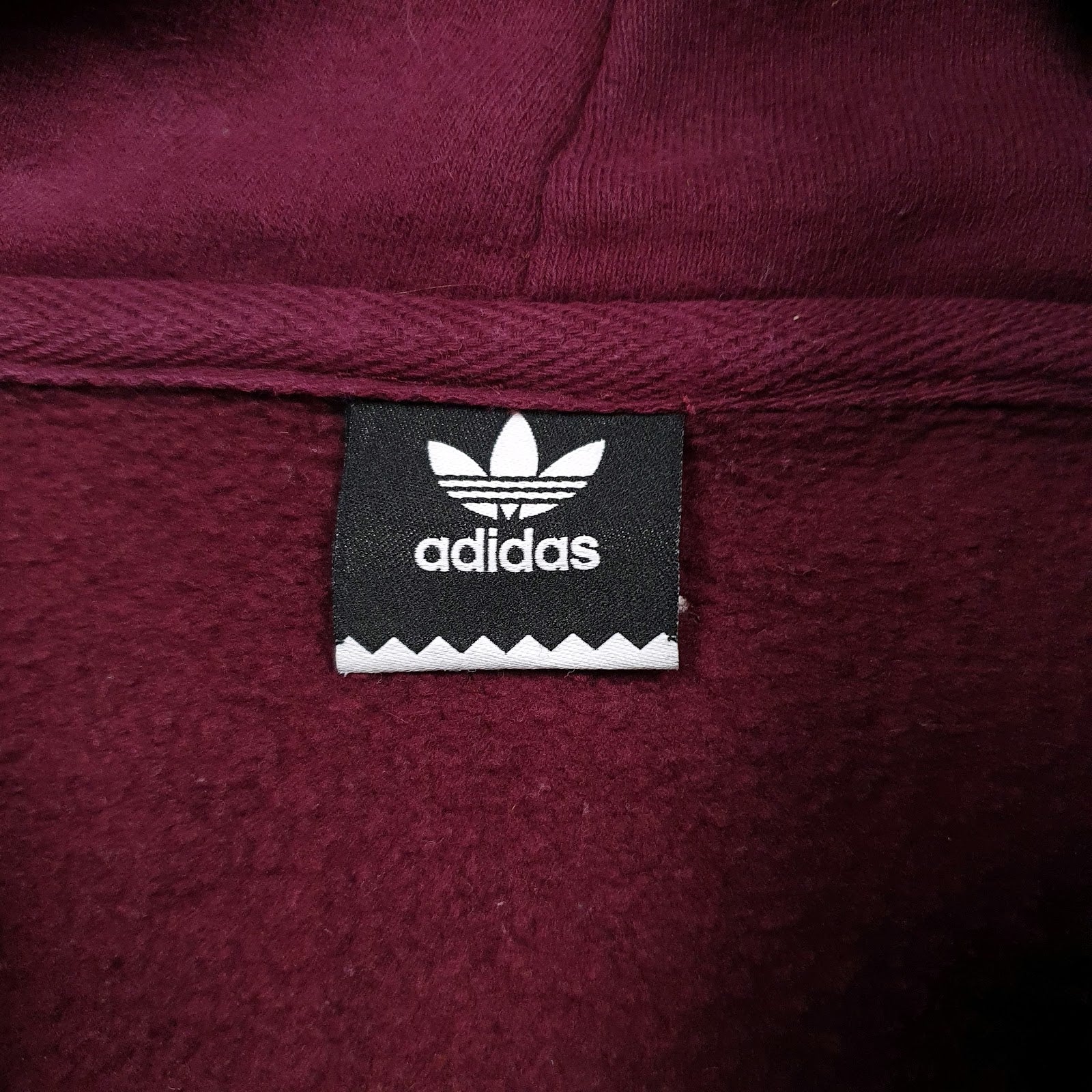 Mens Burgundy Adidas Spellout Hoodie Jumper