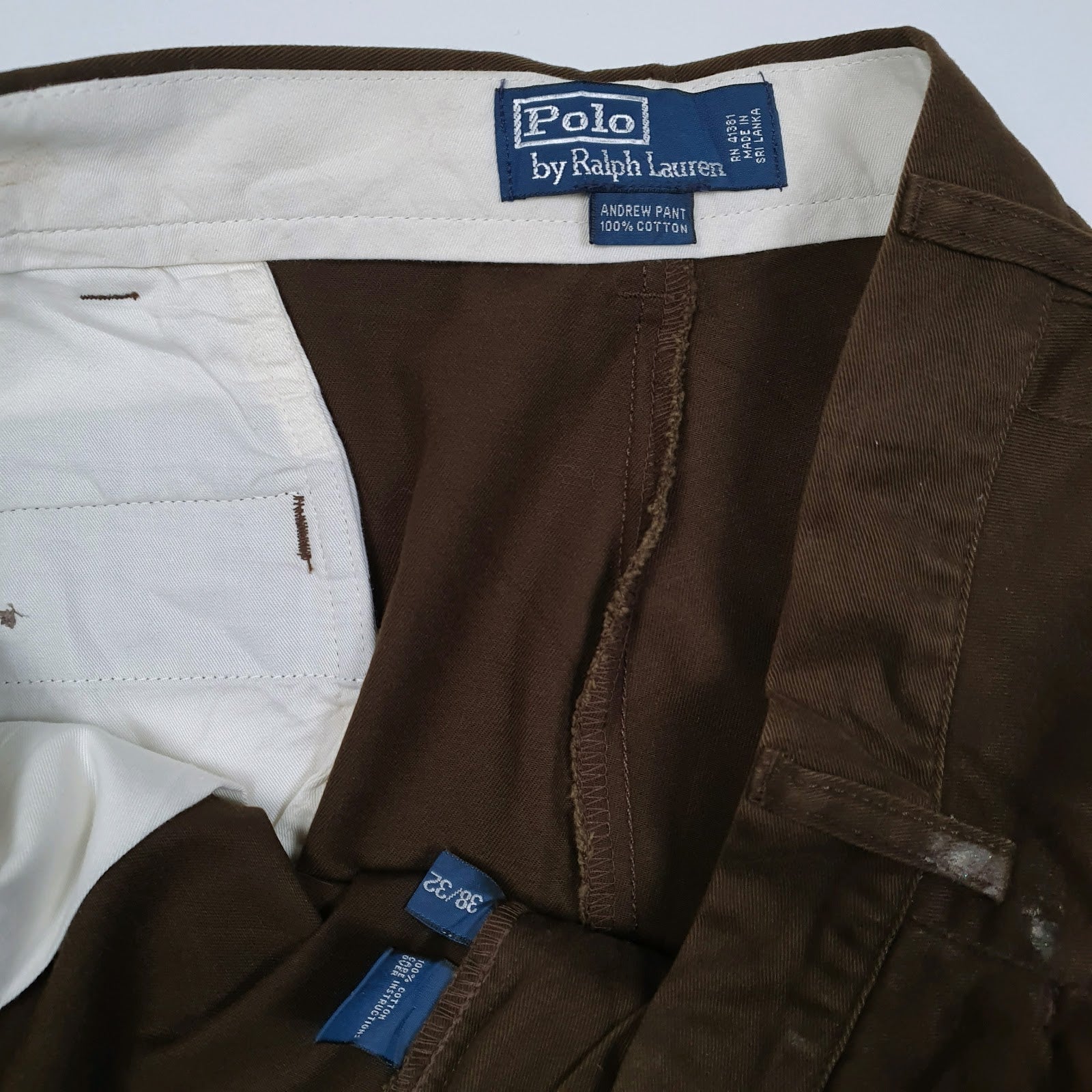 Mens Brown Polo Ralph Lauren Andrew Pant Pleated  Trousers