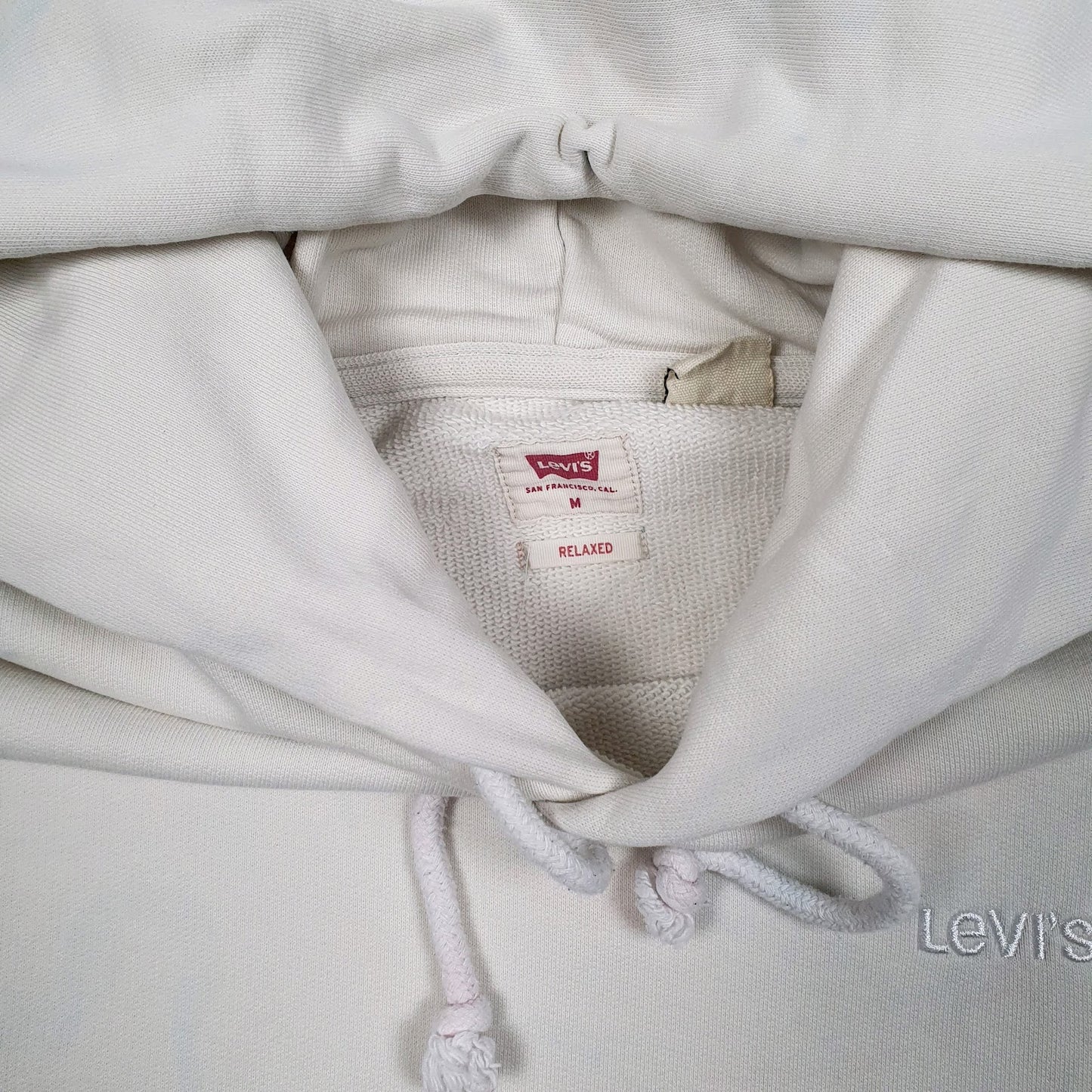 Mens Cream Levis Relaxed Hoodie Jumper
