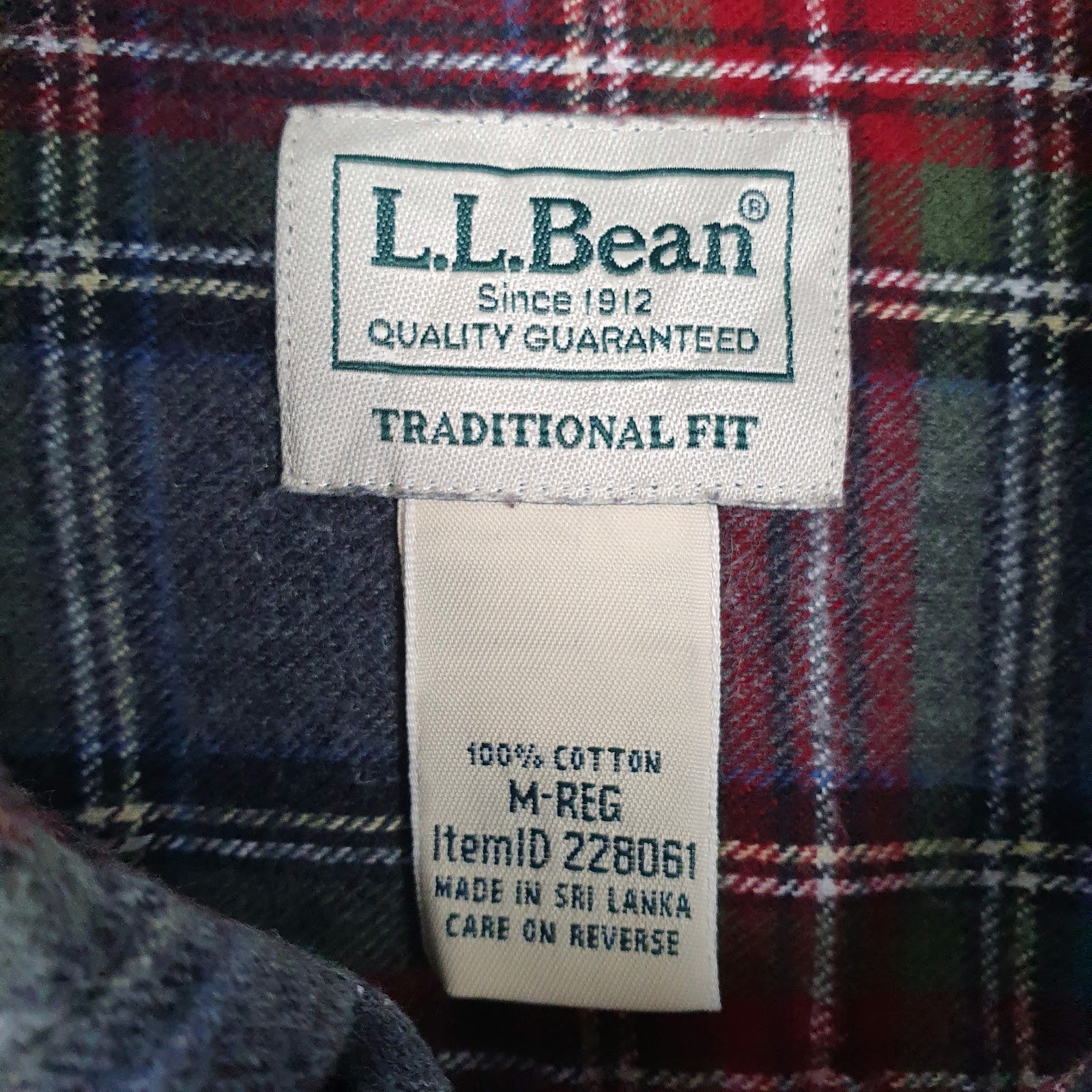 Mens Grey L.L.Bean Flannel  Shirt
