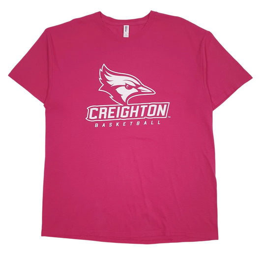 Mens Pink Jerzees Creighton Basketball Short Sleeve T Shirt