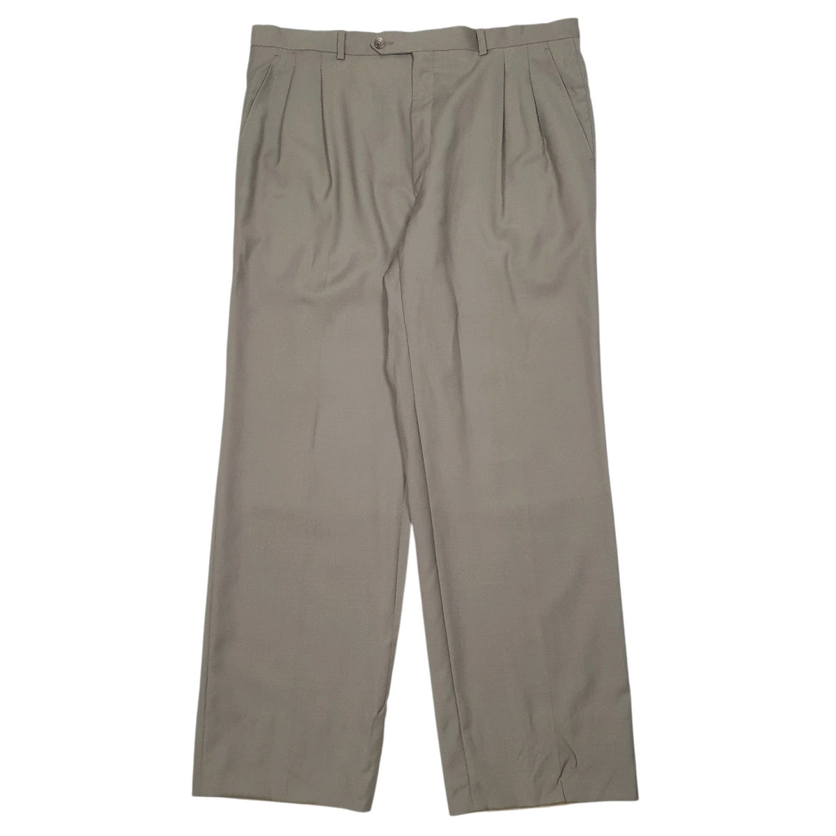 Mens Green Lubiam Vintage Pleated Formal Trousers