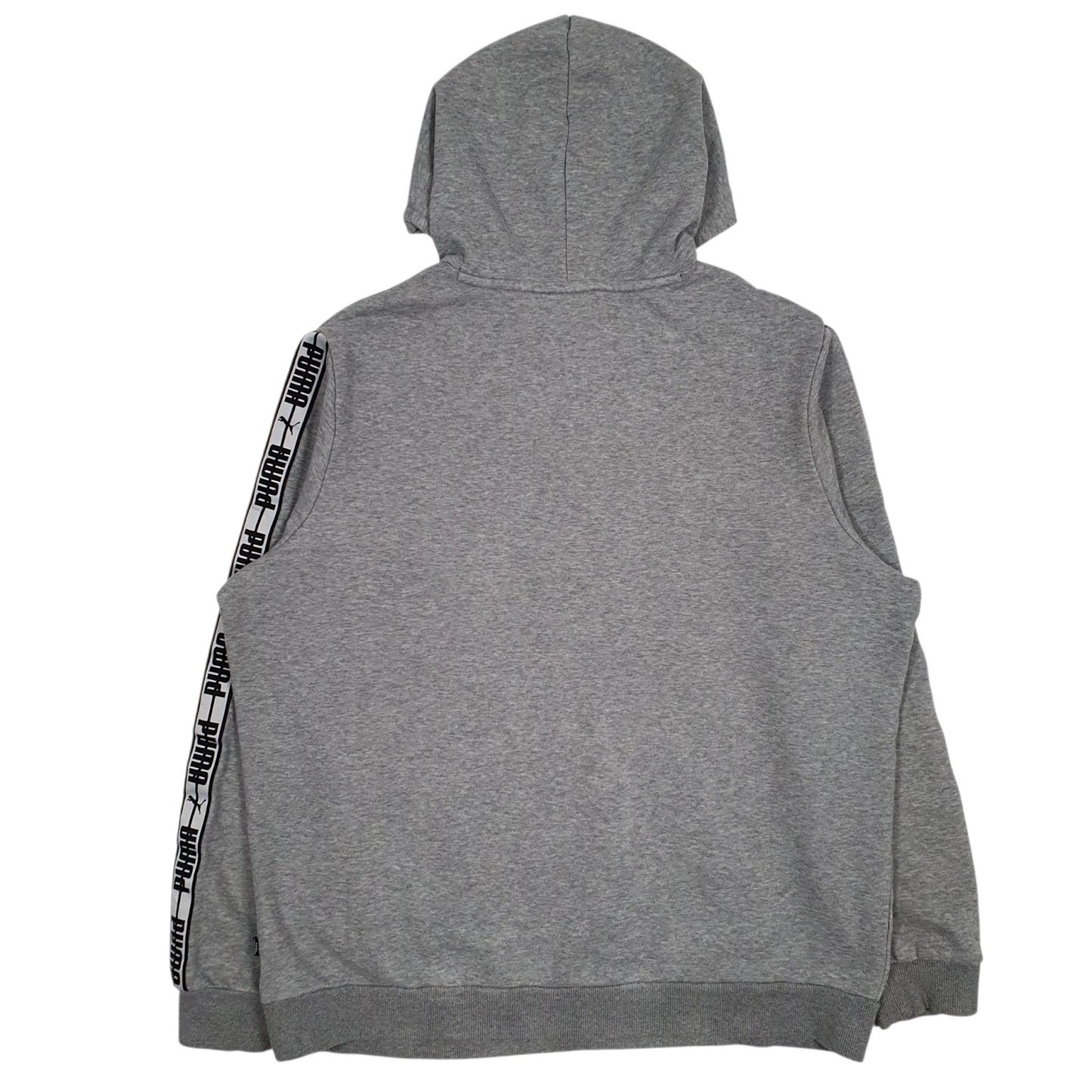 Mens Grey Puma Spellout Hoodie Jumper