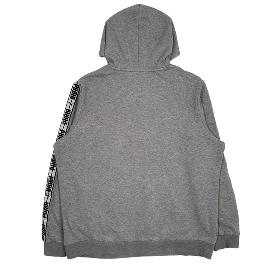Mens Grey Puma Spellout Hoodie Jumper